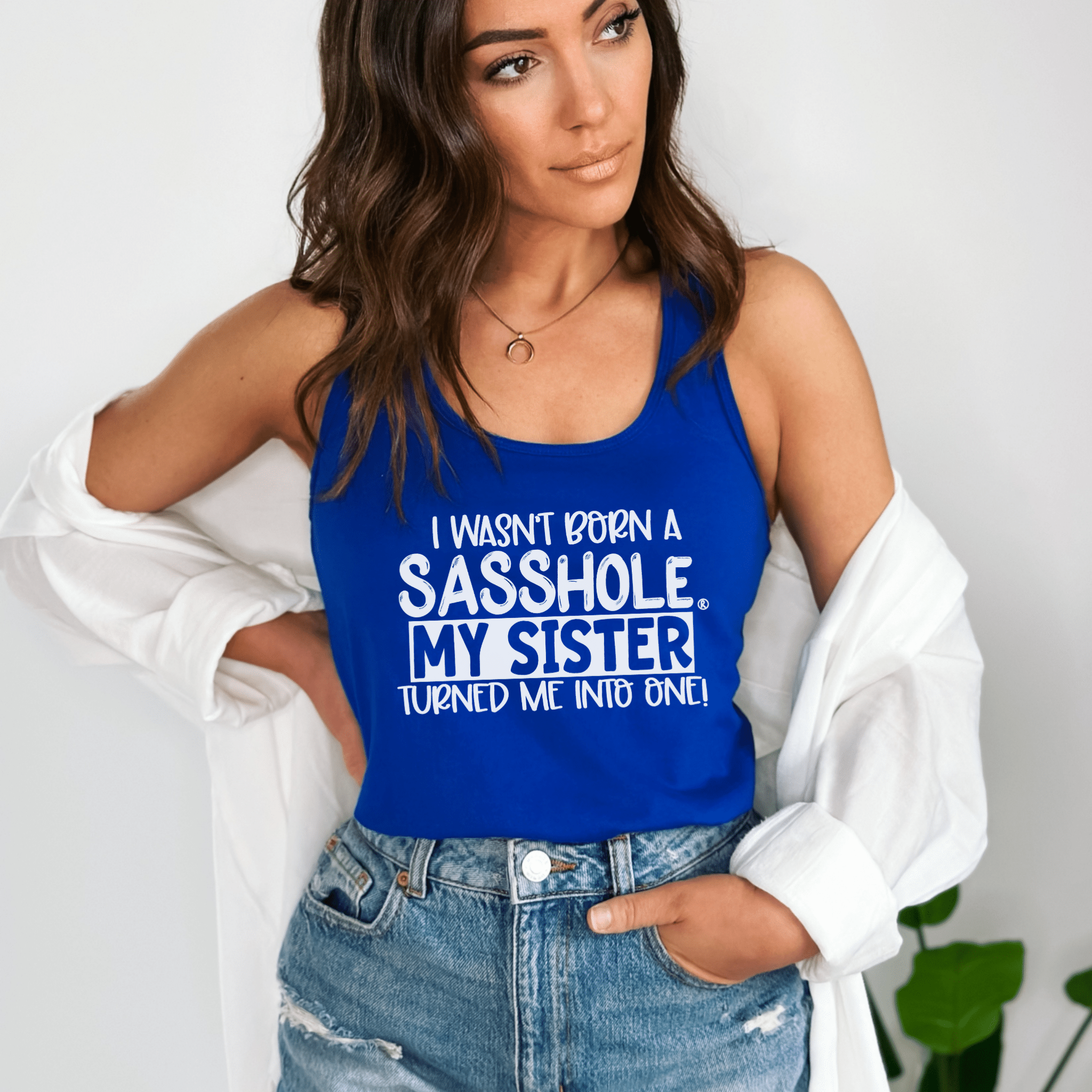 Image of Sister Sass Mode – Women’s Tank Top | Funny Statement Graphic Tee | Sasshole® - Funny Graphic Tee by Sasshole® Clothing