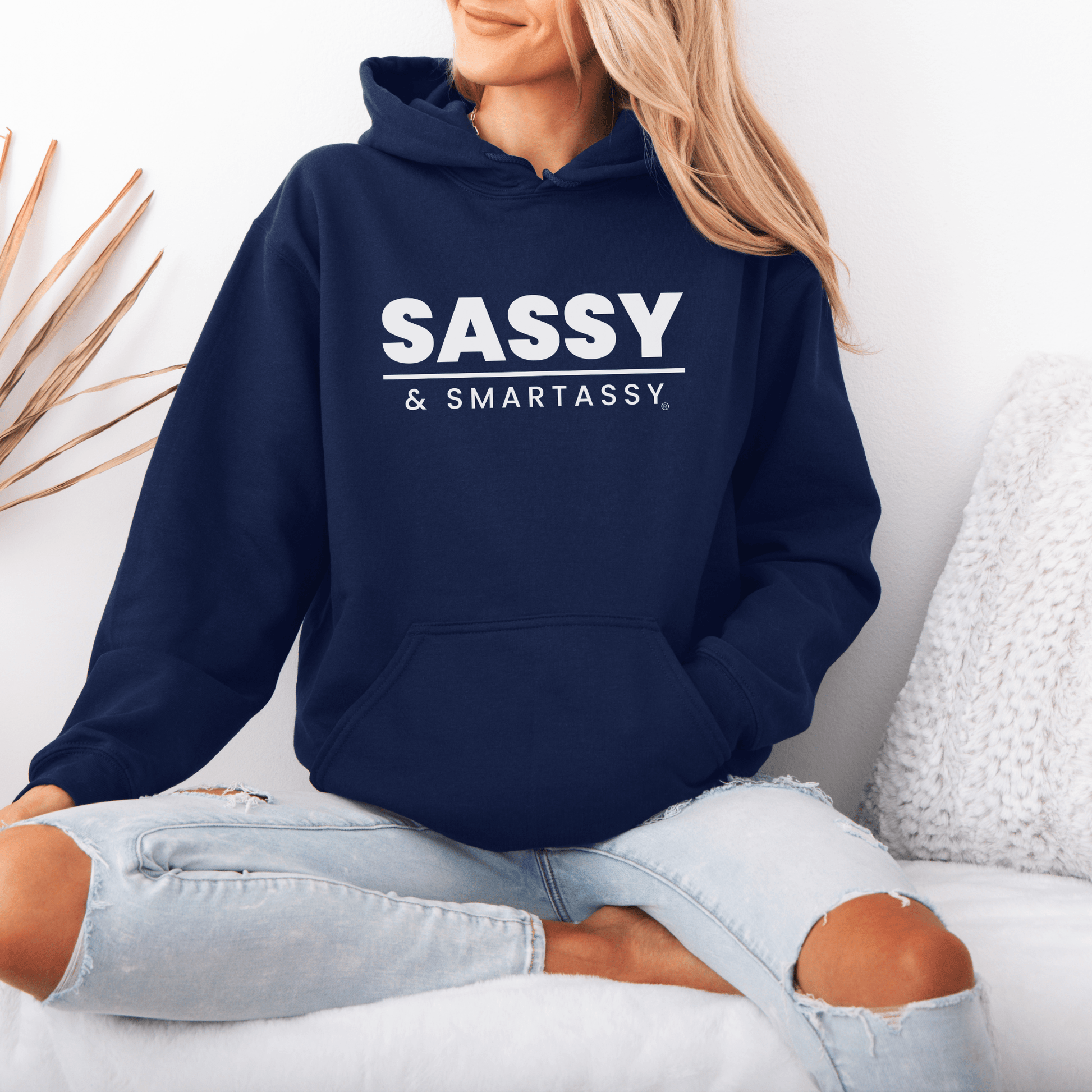 Smart, Sassy, and Stylish: Your Go - To Women's Hoodie - Funny Graphic Tee by Sasshole® Clothing
