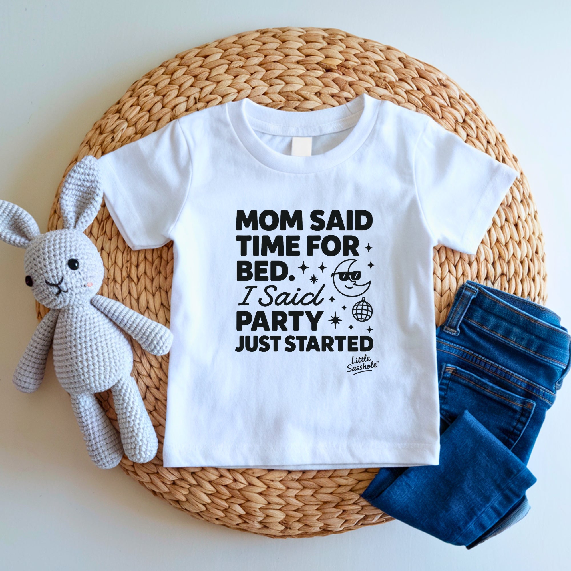 Time for Bed? LOL! Toddler Party Shirt | Funny Bedtime Graphic Tee | Little Sasshole Kids Humor Tee | Funny Toddler Shirt | Kids Graphic Tee - Funny Graphic Tee by Sasshole® Clothing