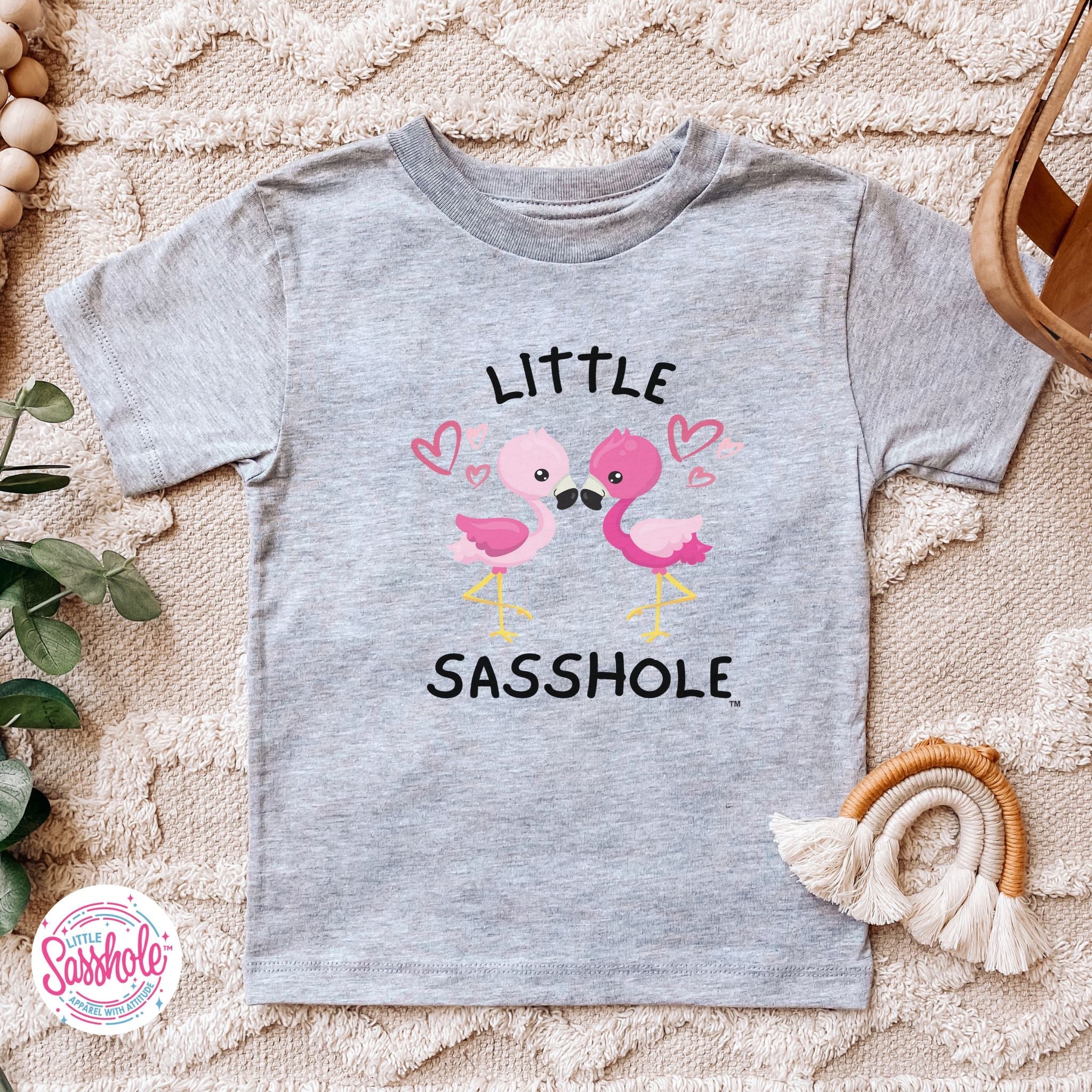 Tiny Flamingo Fan: Little Sasshole™ Toddler T-shirt Delight - Funny Graphic Tee by Sasshole® Clothing