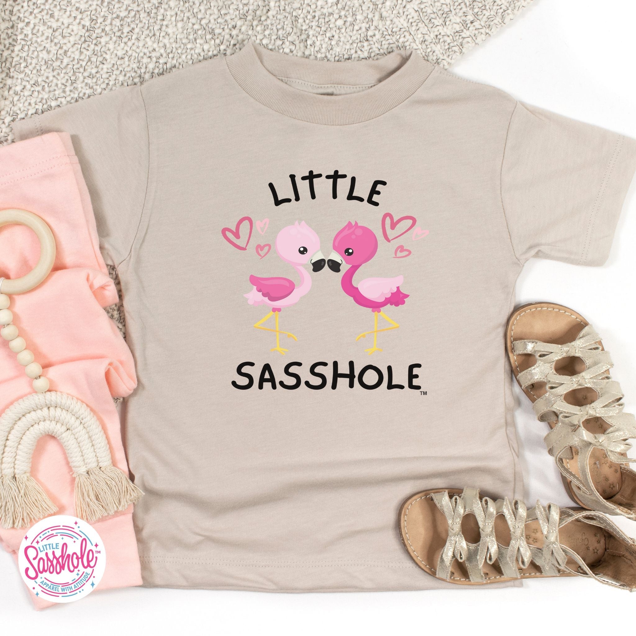 Tiny Flamingo Fan: Little Sasshole™ Toddler T-shirt Delight - Funny Graphic Tee by Sasshole® Clothing