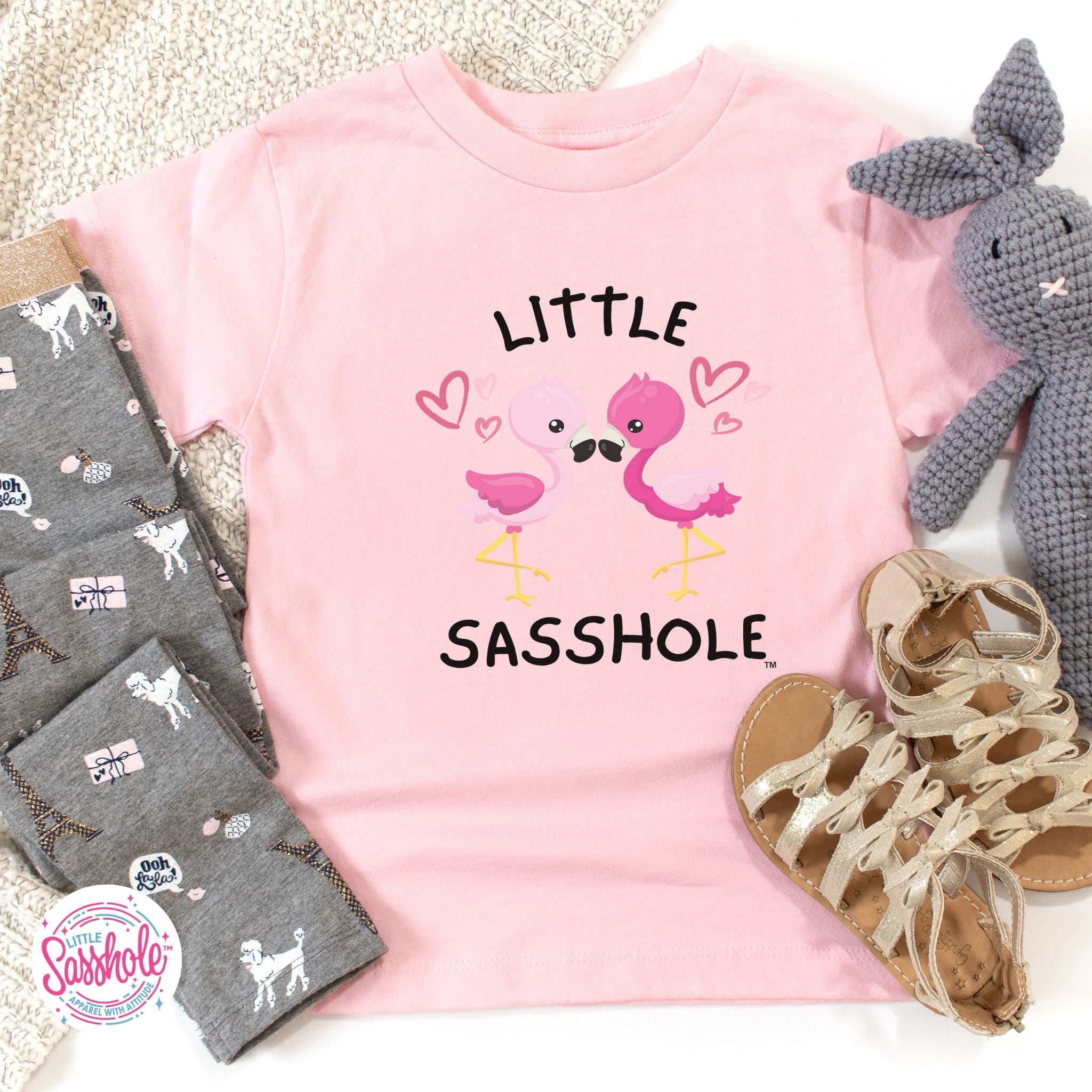 Tiny Flamingo Fan: Little Sasshole™ Toddler T-shirt Delight - Funny Graphic Tee by Sasshole® Clothing