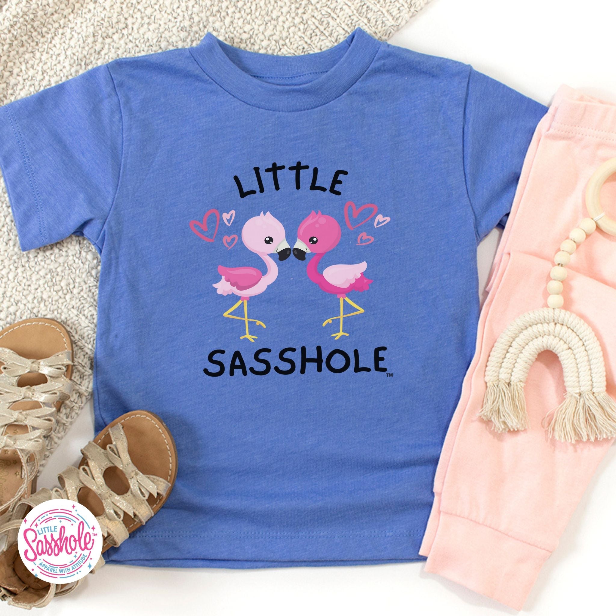 Image of Tiny Flamingo Fan: Little Sasshole™ Toddler T-shirt Delight - Funny Graphic Tee by Sasshole® Clothing