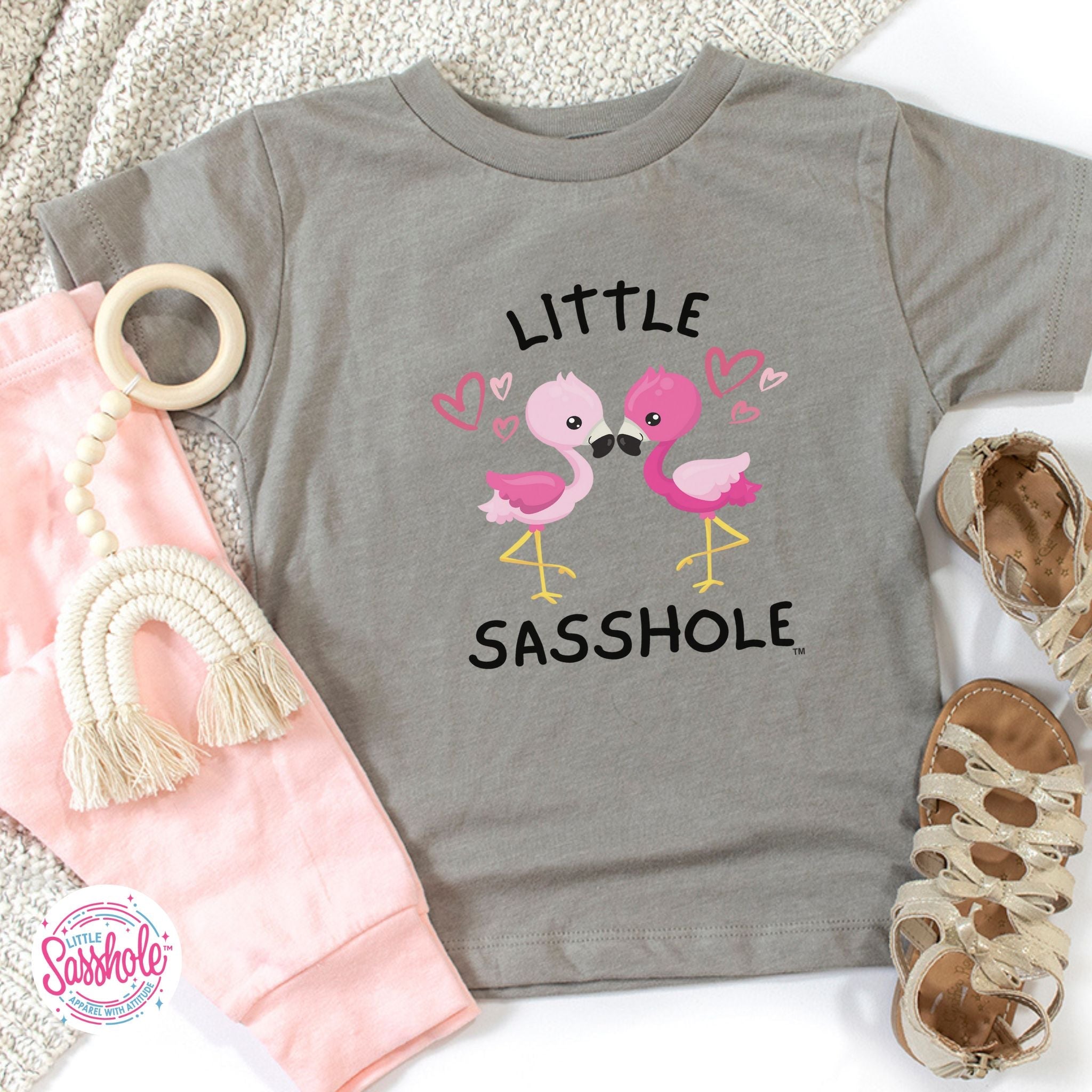 Image of Tiny Flamingo Fan: Little Sasshole™ Toddler T-shirt Delight - Funny Graphic Tee by Sasshole® Clothing