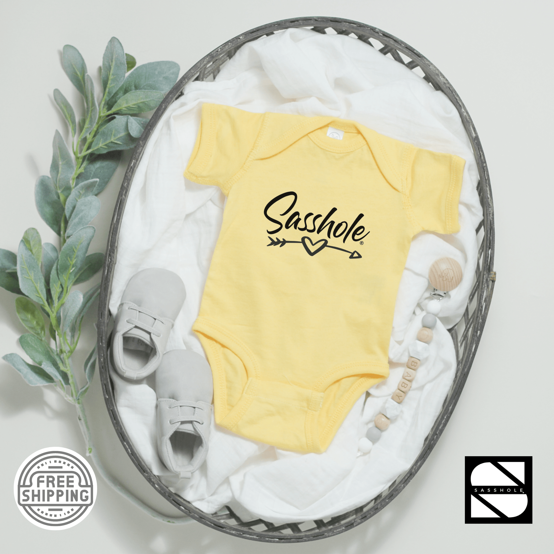 Tiny Sasshole® in Training: Funny Baby Bodysuits - Funny Graphic Tee by Sasshole® Clothing