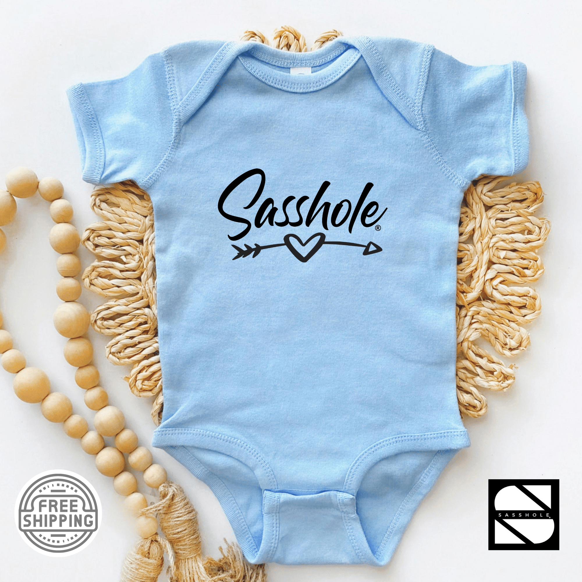 Image of Tiny Sasshole® in Training: Funny Baby Bodysuits - Funny Graphic Tee by Sasshole® Clothing