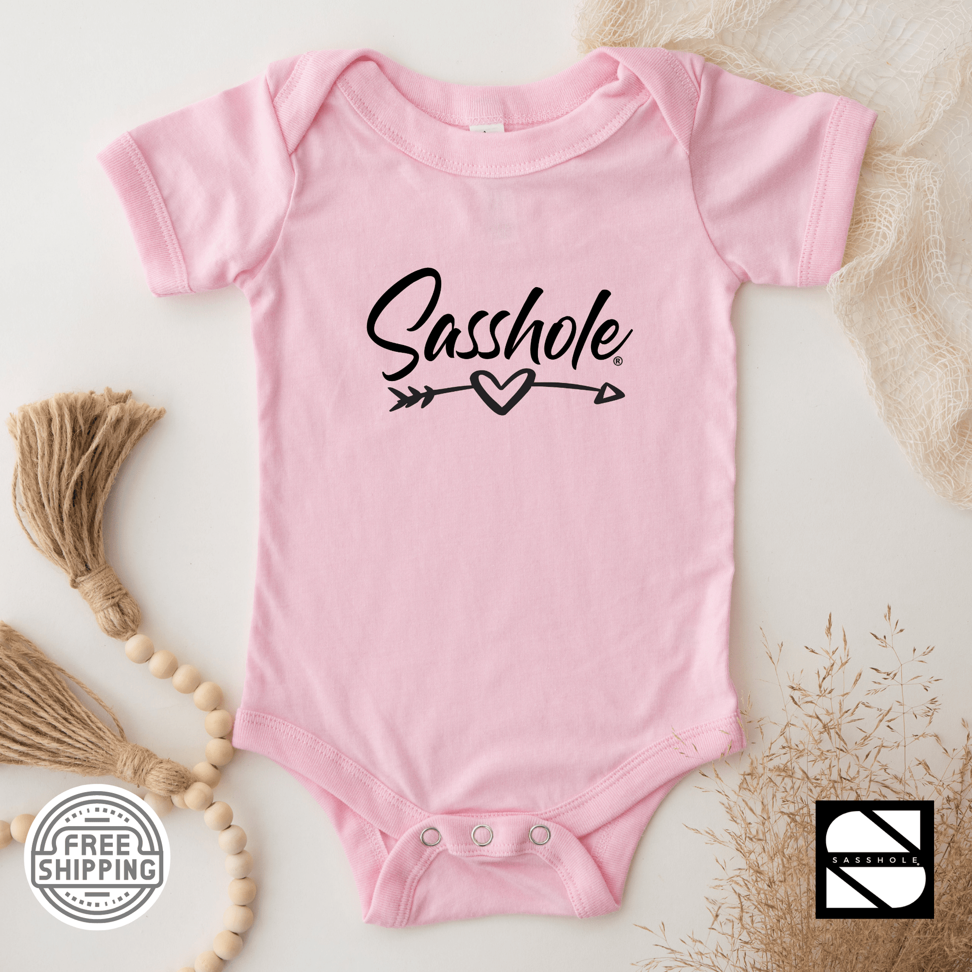 Tiny Sasshole® in Training: Funny Baby Bodysuits - Funny Graphic Tee by Sasshole® Clothing