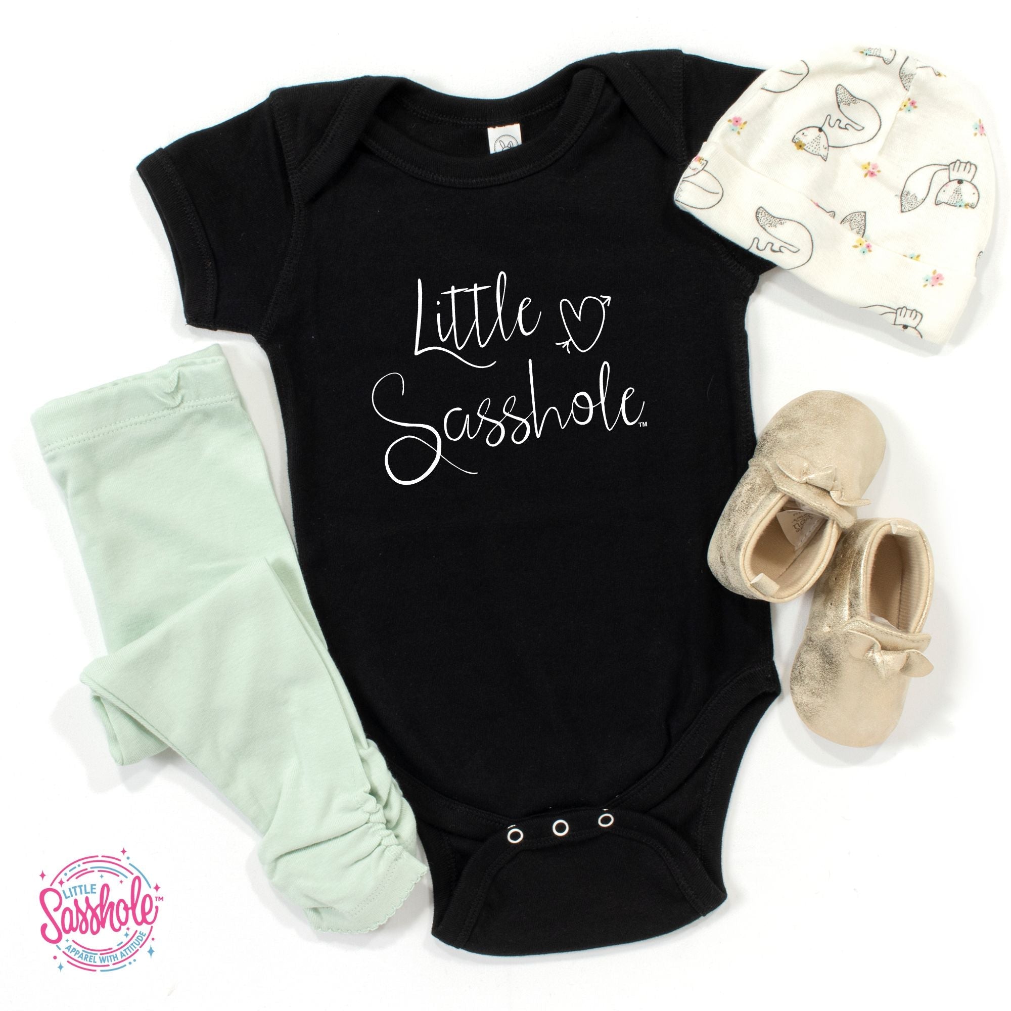 Image of “Tiny Trendsetter” – Little Sasshole™ Baby Bodysuit - Funny Graphic Tee by Sasshole® Clothing