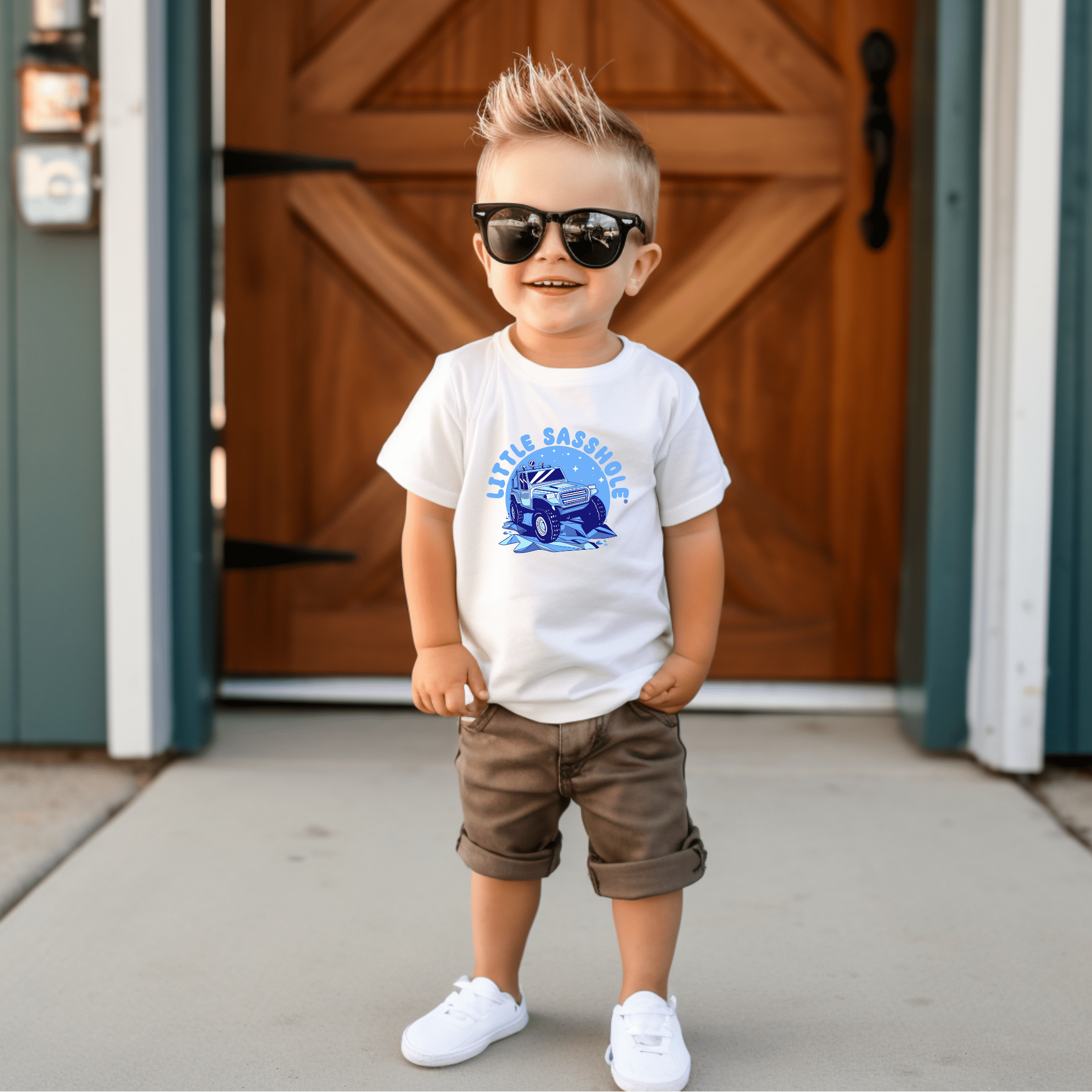 Truckloads of Sass: Little Sasshole™ Toddler Boy's Short Sleeve Tee - Funny Graphic Tee by Sasshole® Clothing