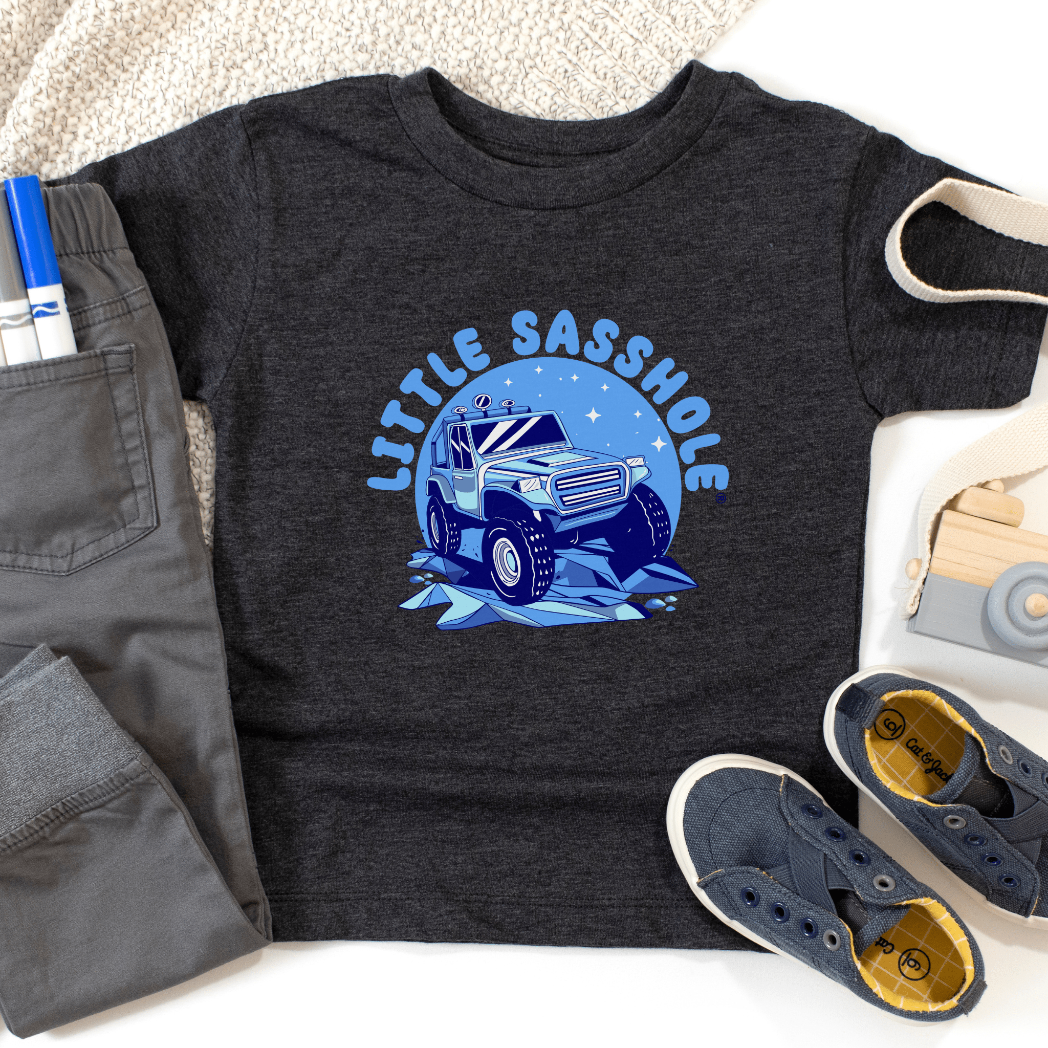 Truckloads of Sass: Little Sasshole™ Toddler Boy's Short Sleeve Tee - Funny Graphic Tee by Sasshole® Clothing