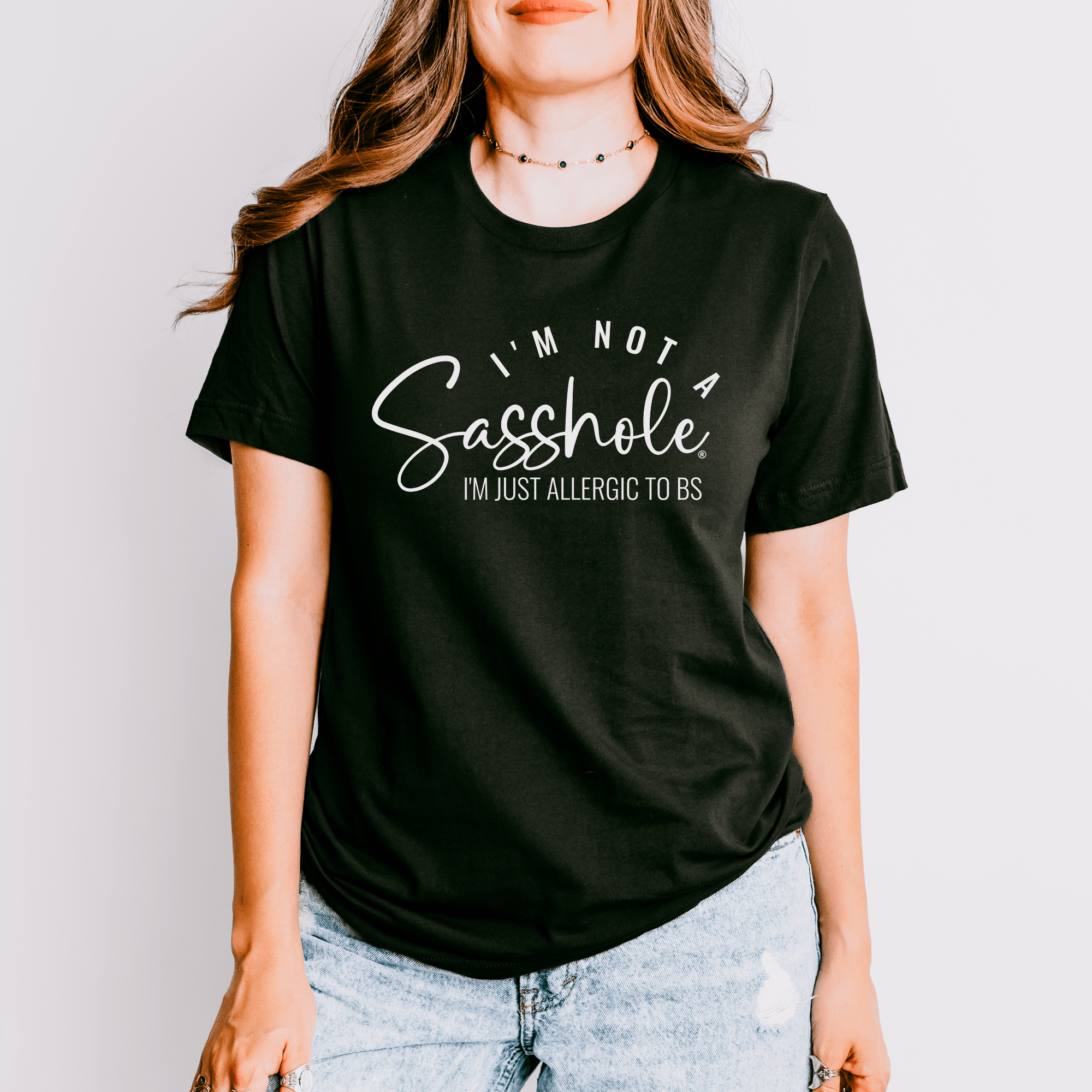 Image of Unapologetically Honest Tee: Allergic to BS Women's Tshirt - Funny Graphic Tee by Sasshole® Clothing