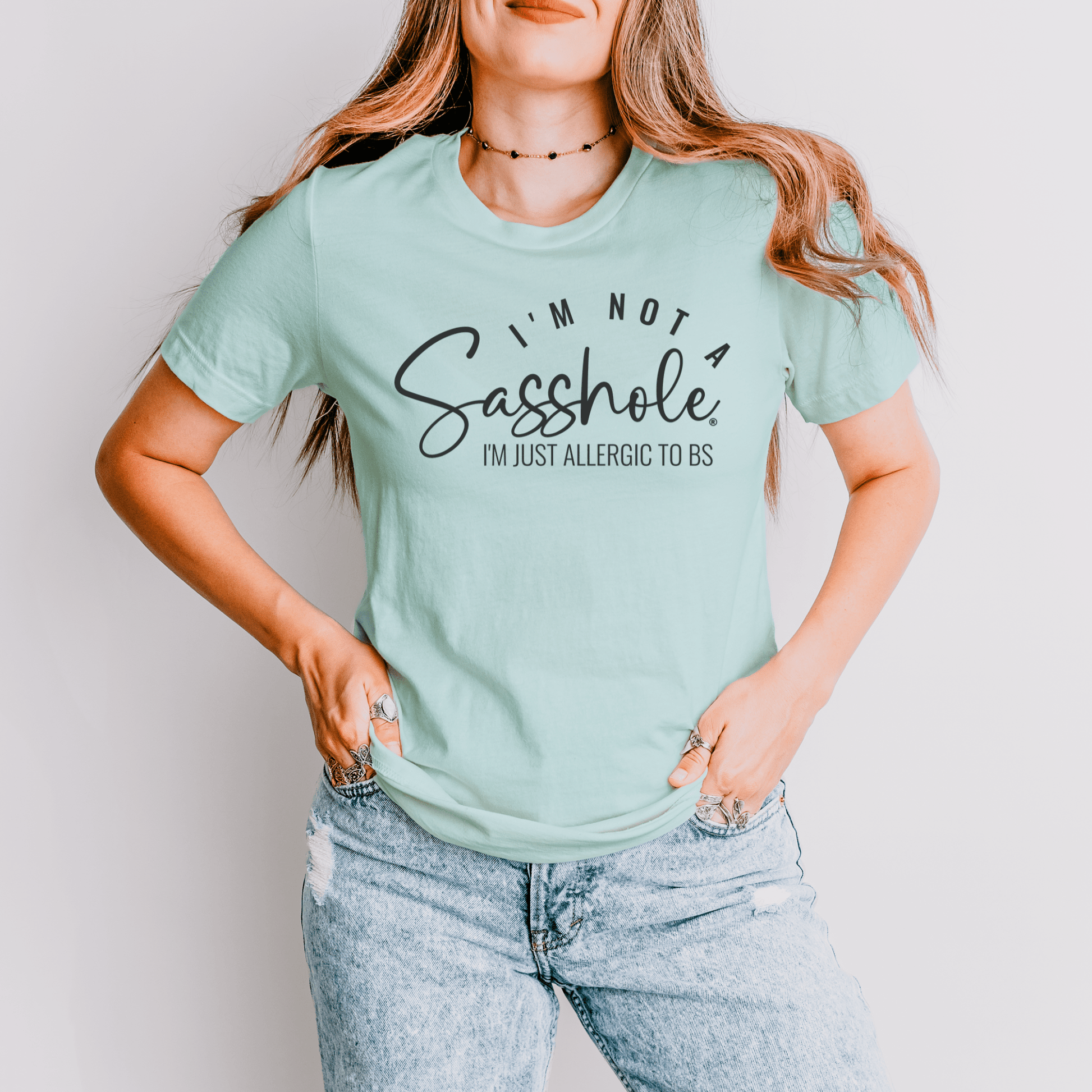Unapologetically Honest Tee: Allergic to BS Women's Tshirt - Funny Graphic Tee by Sasshole® Clothing