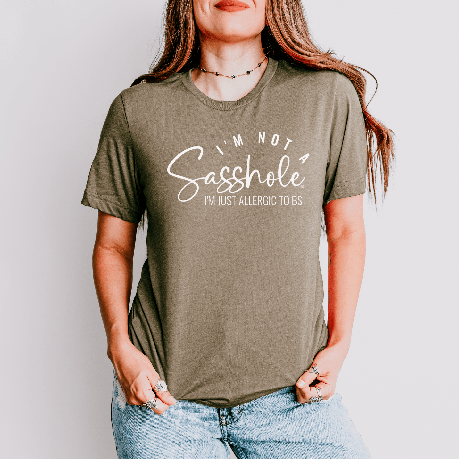 Unapologetically Honest Tee: Allergic to BS Women's Tshirt - Funny Graphic Tee by Sasshole® Clothing