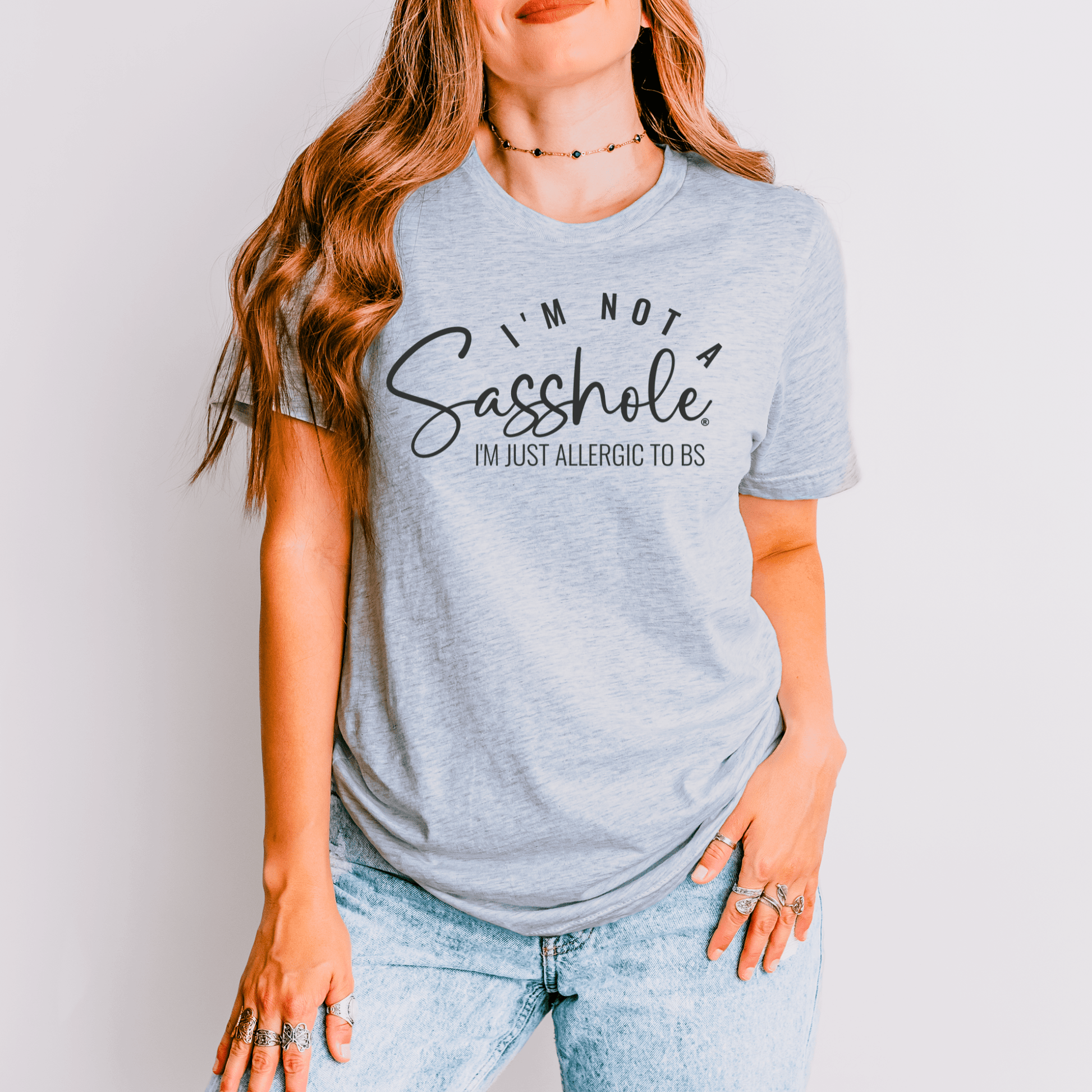 Unapologetically Honest Tee: Allergic to BS Women's Tshirt - Funny Graphic Tee by Sasshole® Clothing