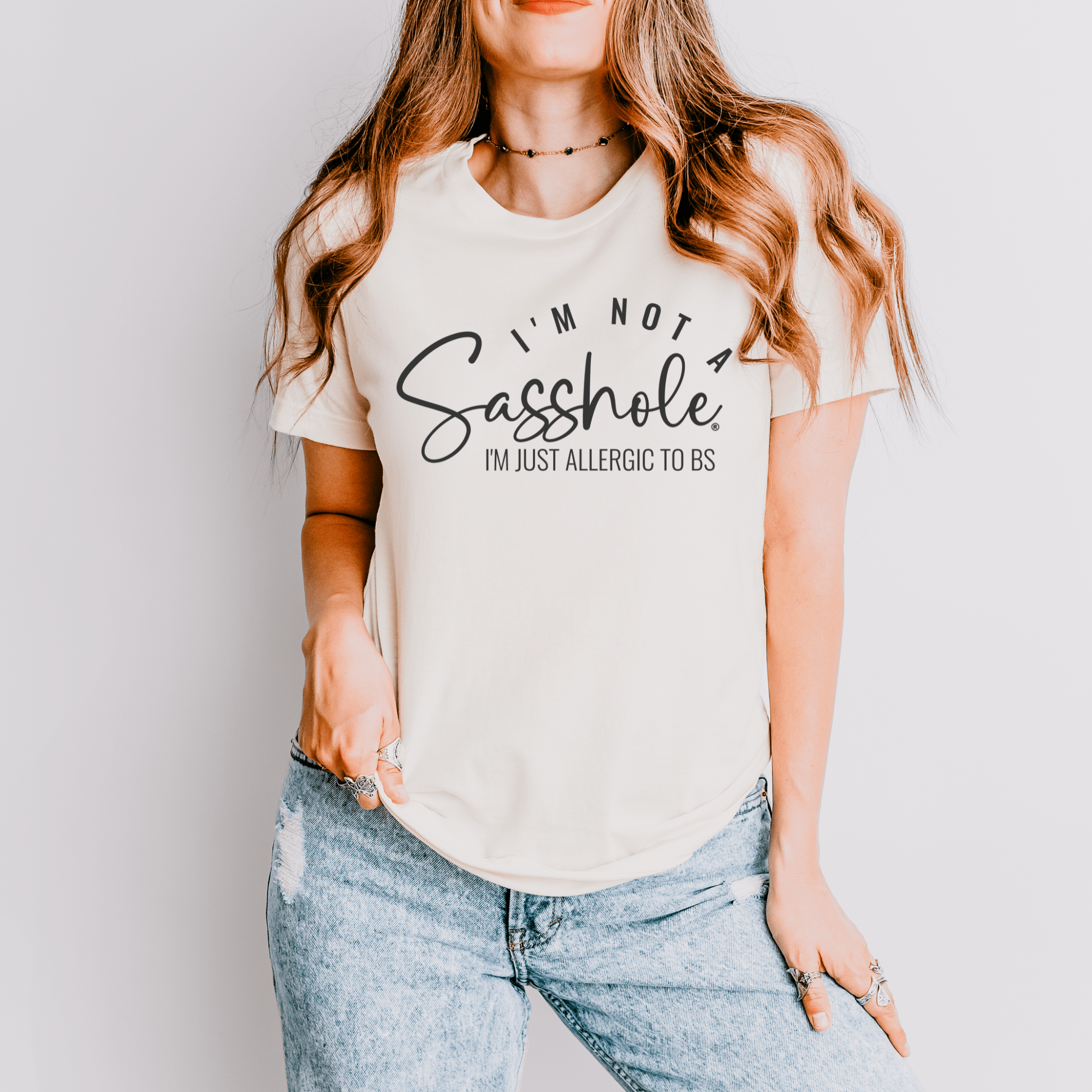 Image of Unapologetically Honest Tee: Allergic to BS Women's Tshirt - Funny Graphic Tee by Sasshole® Clothing