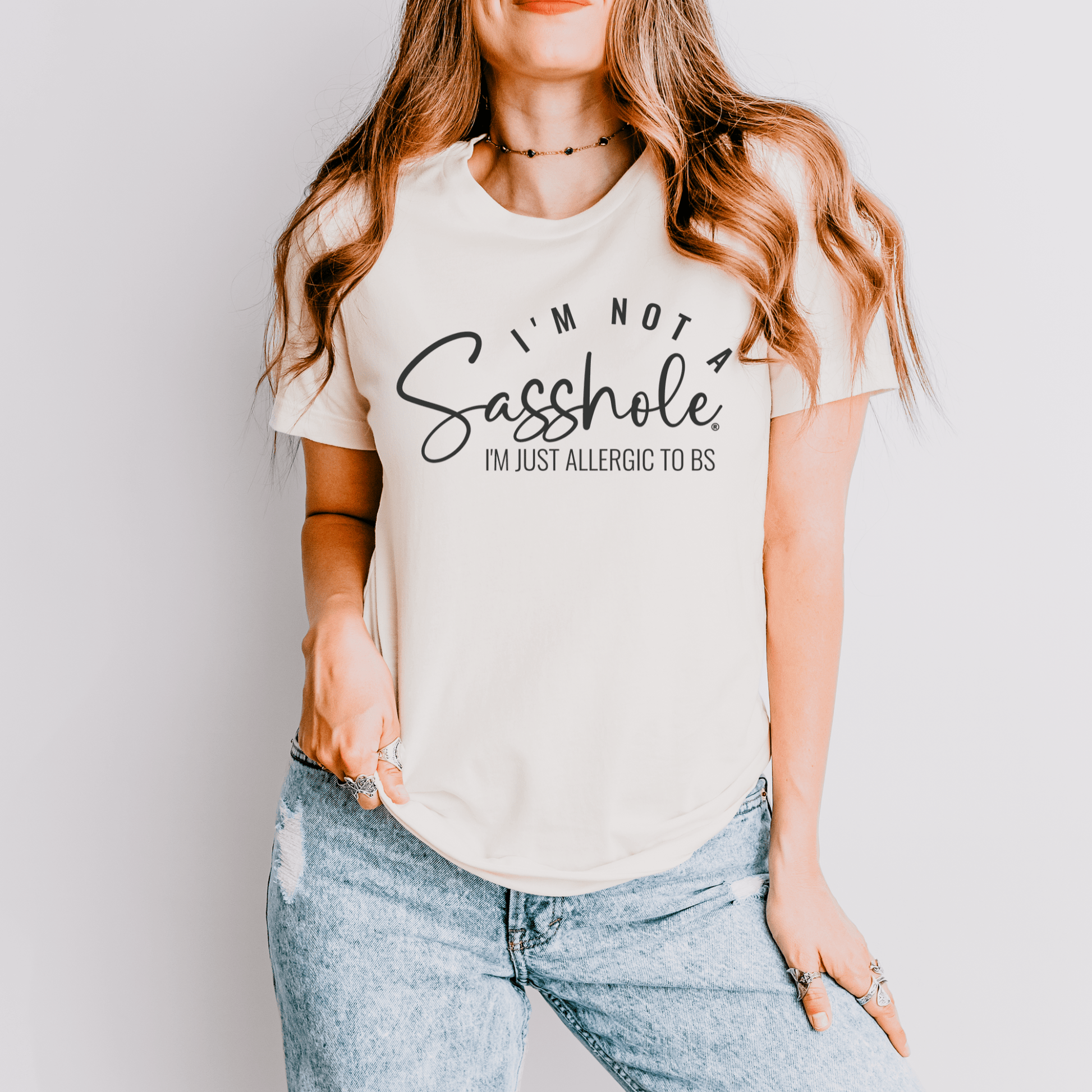 Unapologetically Honest Tee: Allergic to BS Women's Tshirt - Funny Graphic Tee by Sasshole® Clothing