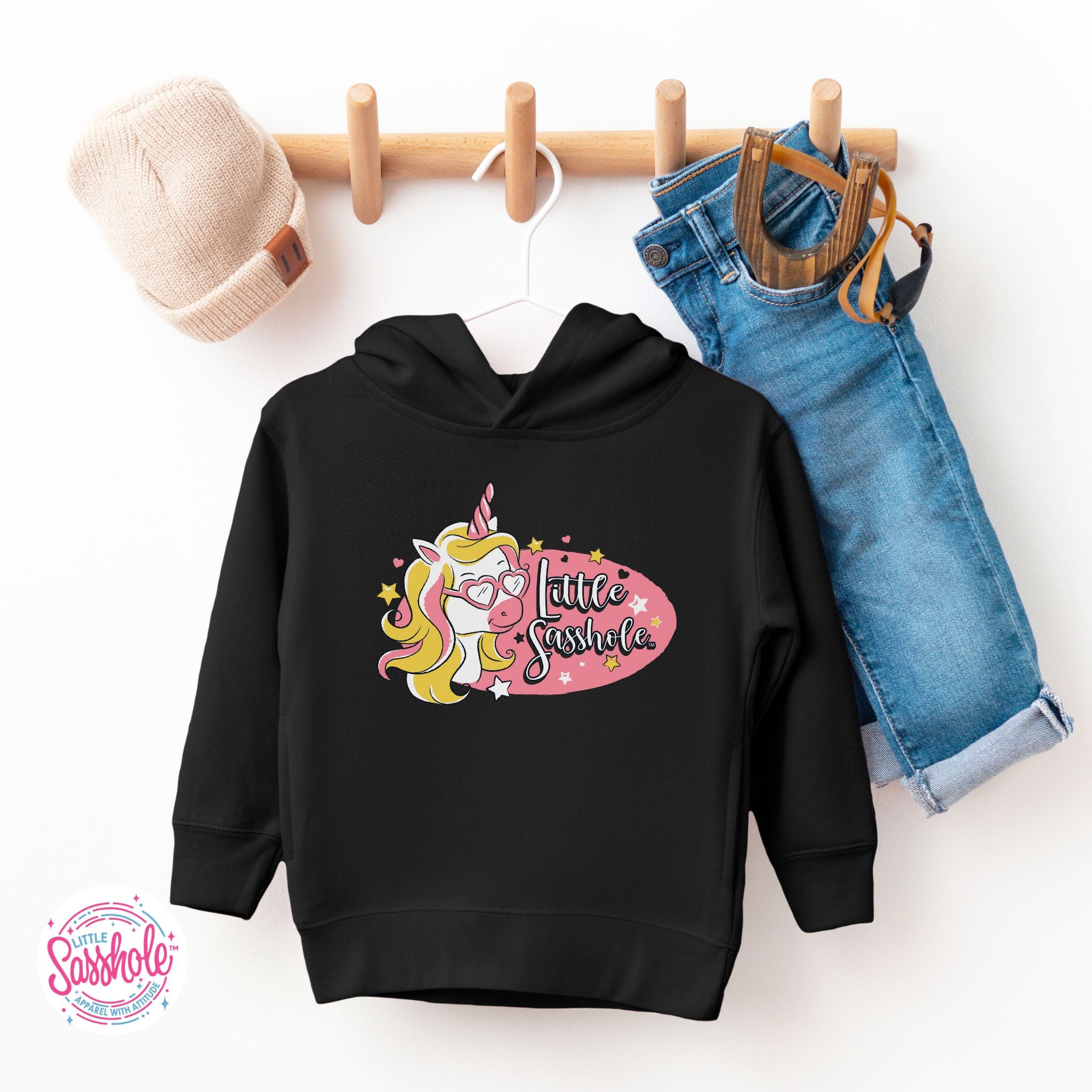 Image of Unicorn Dreams: Little Sasshole™ Toddler Girl's Hoodie - Funny Graphic Tee by Sasshole® Clothing