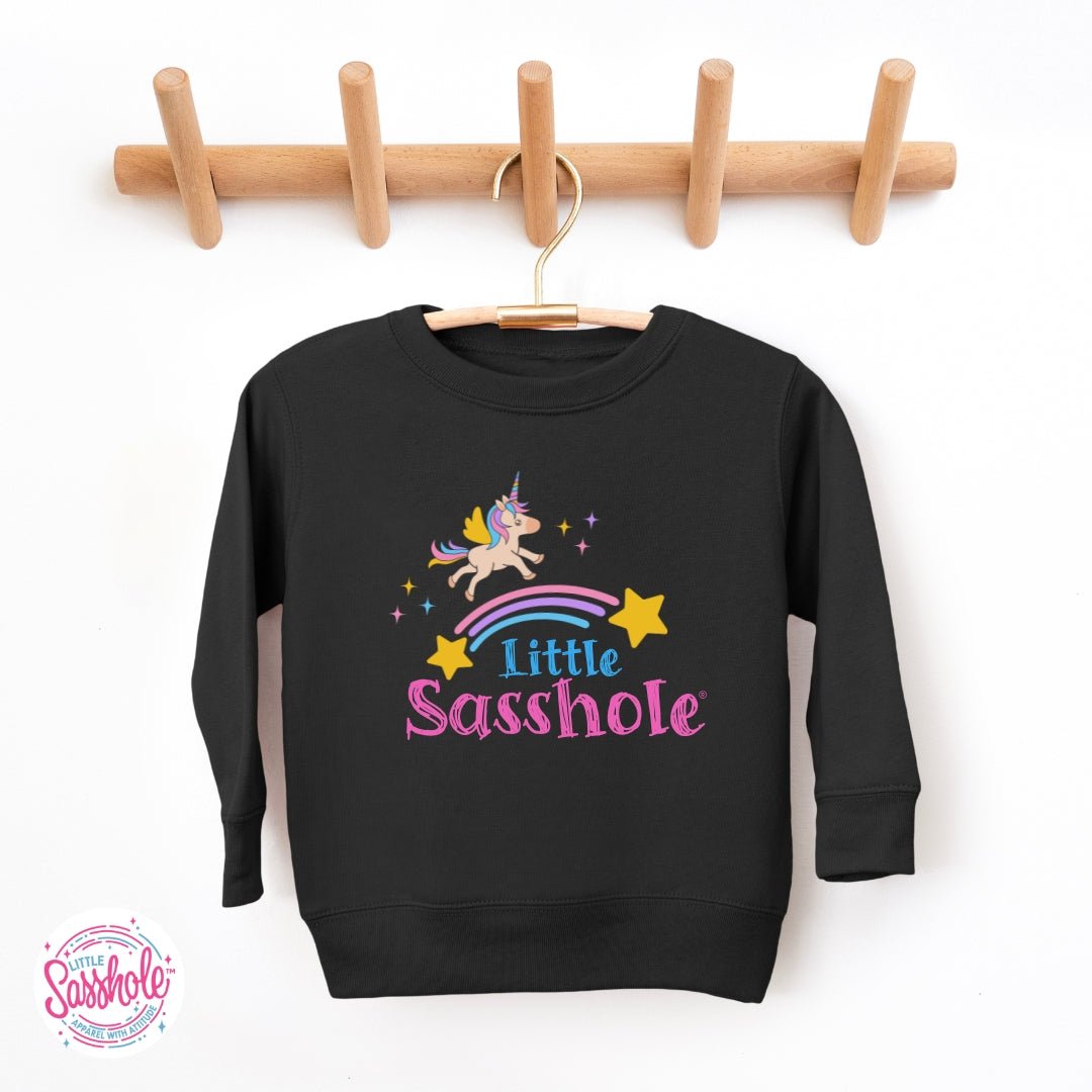 Image of Unicorn Rainbow – Toddler Sweatshirt | Vintage Aesthetic Graphic Tee | Little Sasshole™ - Funny Graphic Tee by Sasshole® Clothing