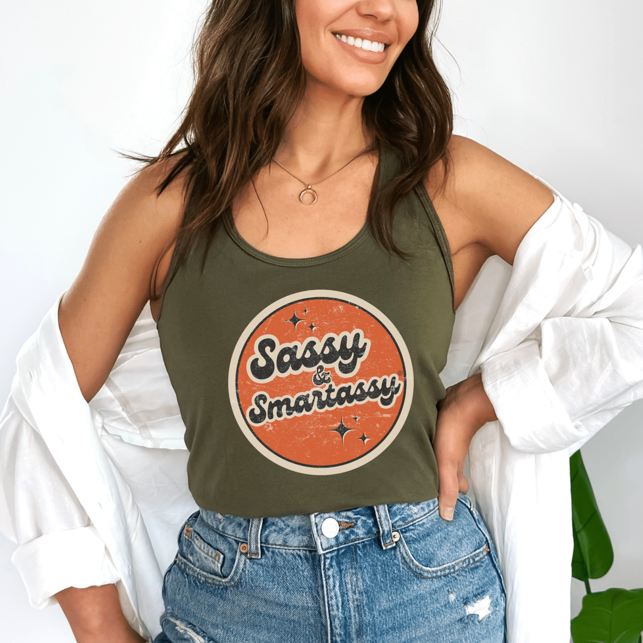 Image of Vintage Smart Energy – Women’s Tank Top | Vintage Aesthetic Graphic Tee | Sassy & Smartassy™ - Funny Graphic Tee by Sasshole® Clothing