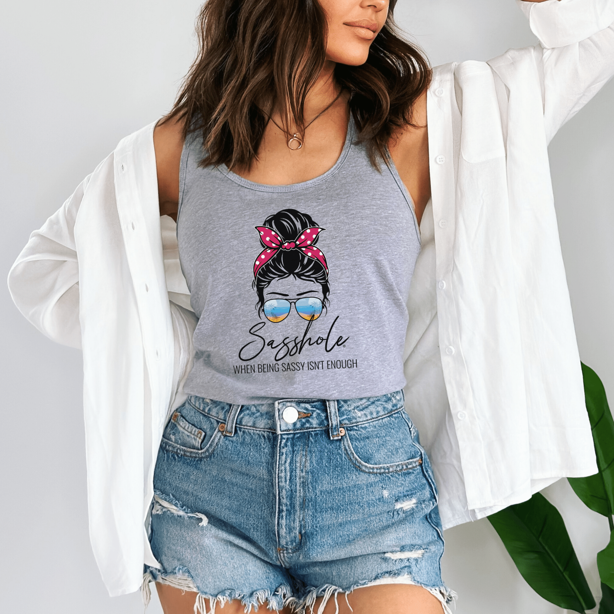 Image of “When Being Sassy Isn’t Enough” – Women’s Tank - Funny Graphic Tee by Sasshole® Clothing