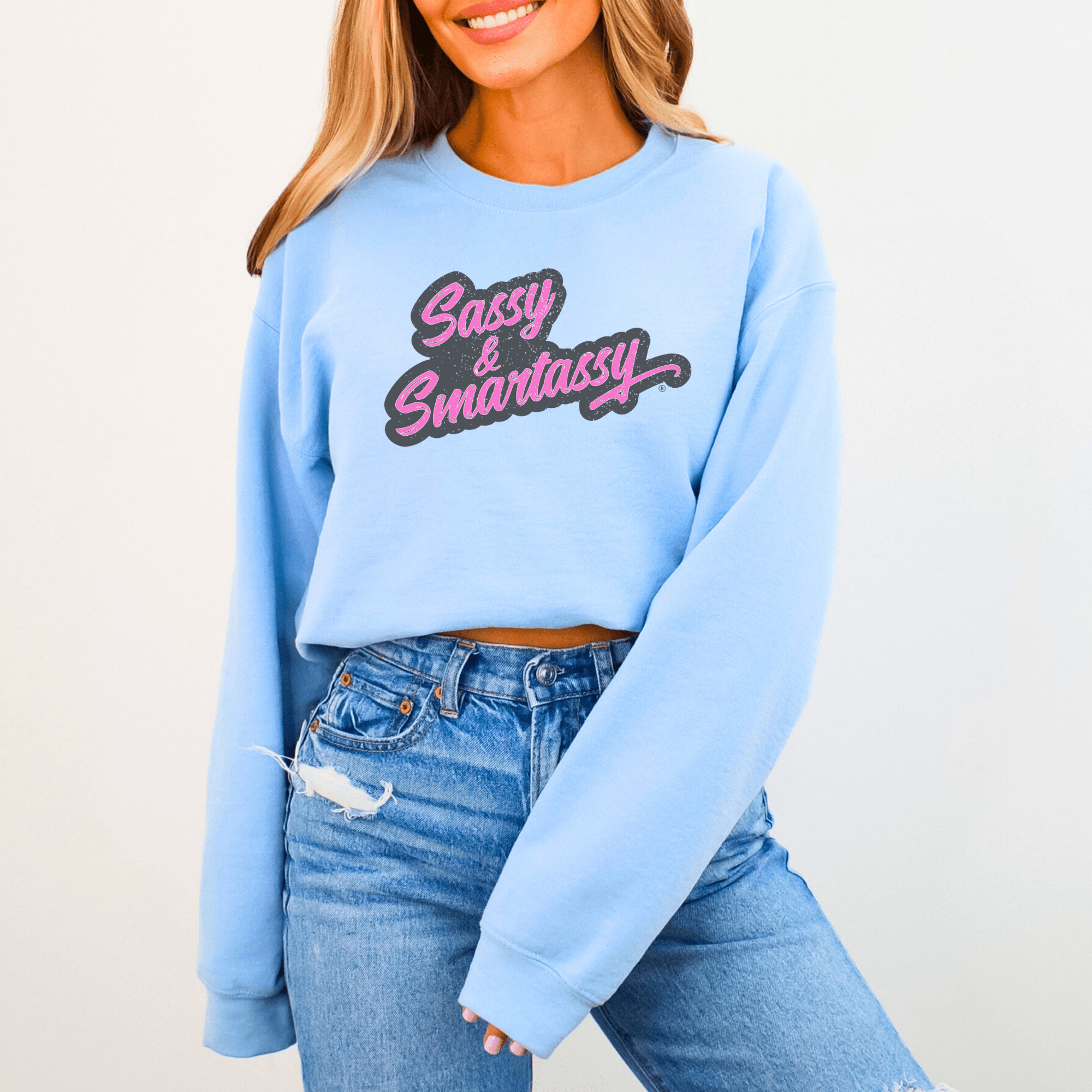 Image of Wit and Warmth: Sassy & Smartassy Women's Graphic Sweatshirt - Funny Graphic Tee by Sasshole® Clothing